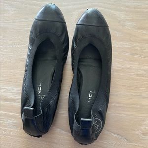Black Chanel flats — used but can be repaired!